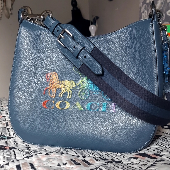 Coach Handbags - COACH JES HOBO WITH RAINBOW HORSE AND CARRIAGE - DENIM MUlTI
